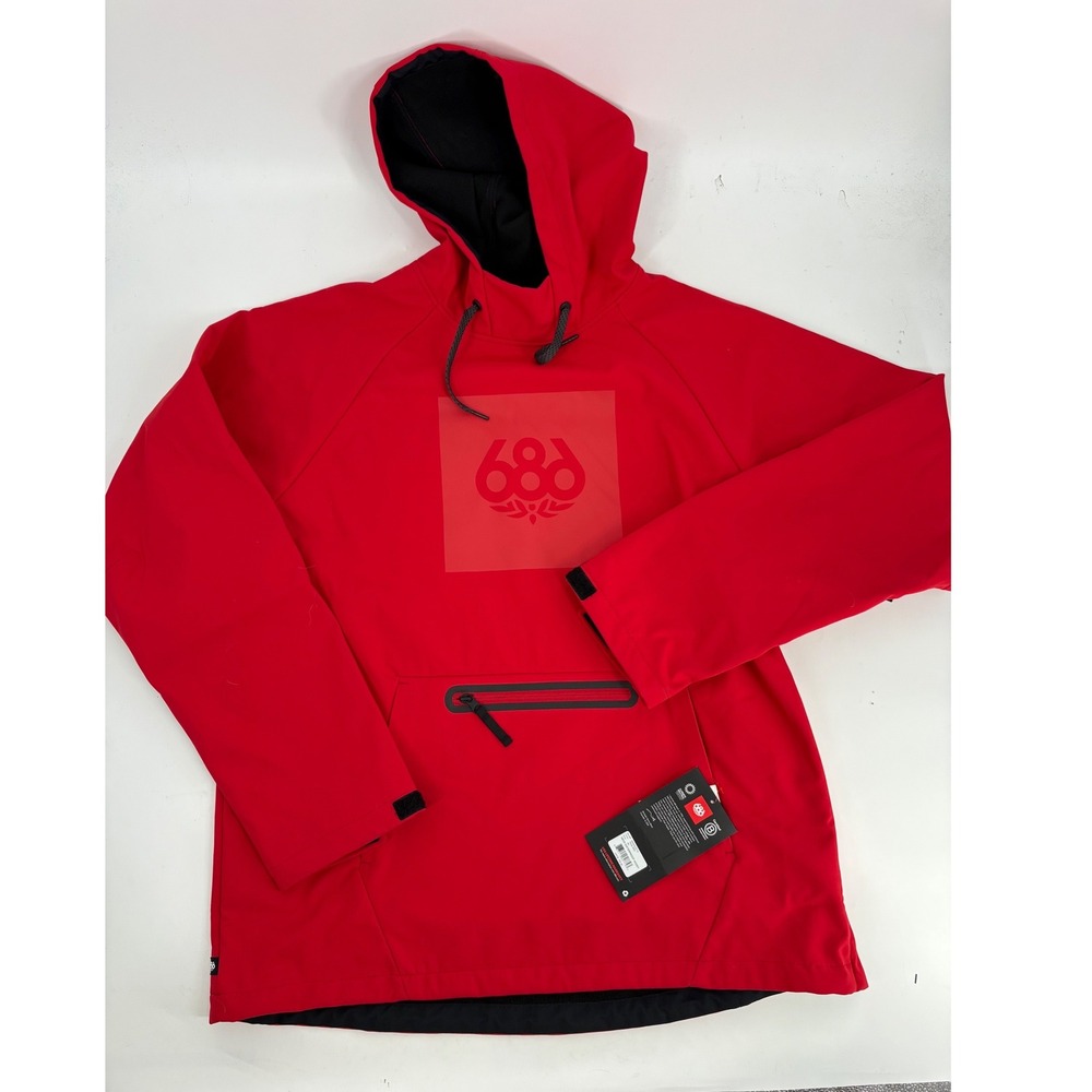 686 Mens Waterproof Hoody True Red infiDRY 10K Snowboard Jacket XL M3WNCS110
